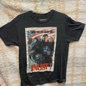 FALLOUT BROTHERHOOD OF STEEL ENLIST! Poster Graphic T-SHIRT Medium